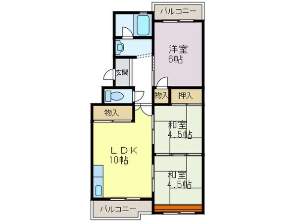 王塚台ハイツの物件間取画像